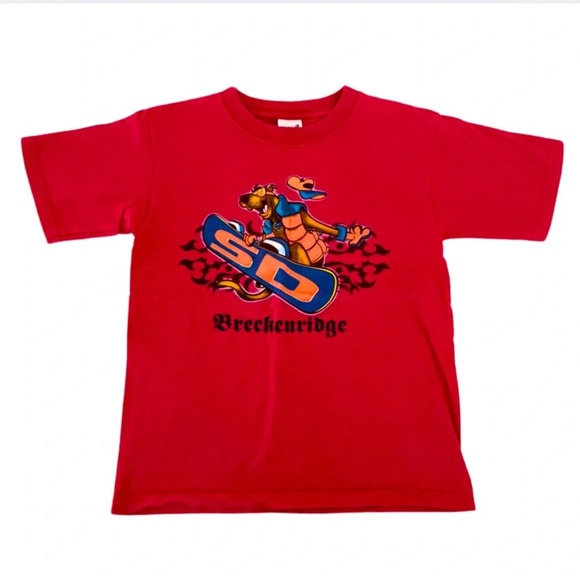 Vintage Scooby Doo Snowboarding Breckenridge T-Shirt Tee Size Youth Medium - Picture 1 of 4